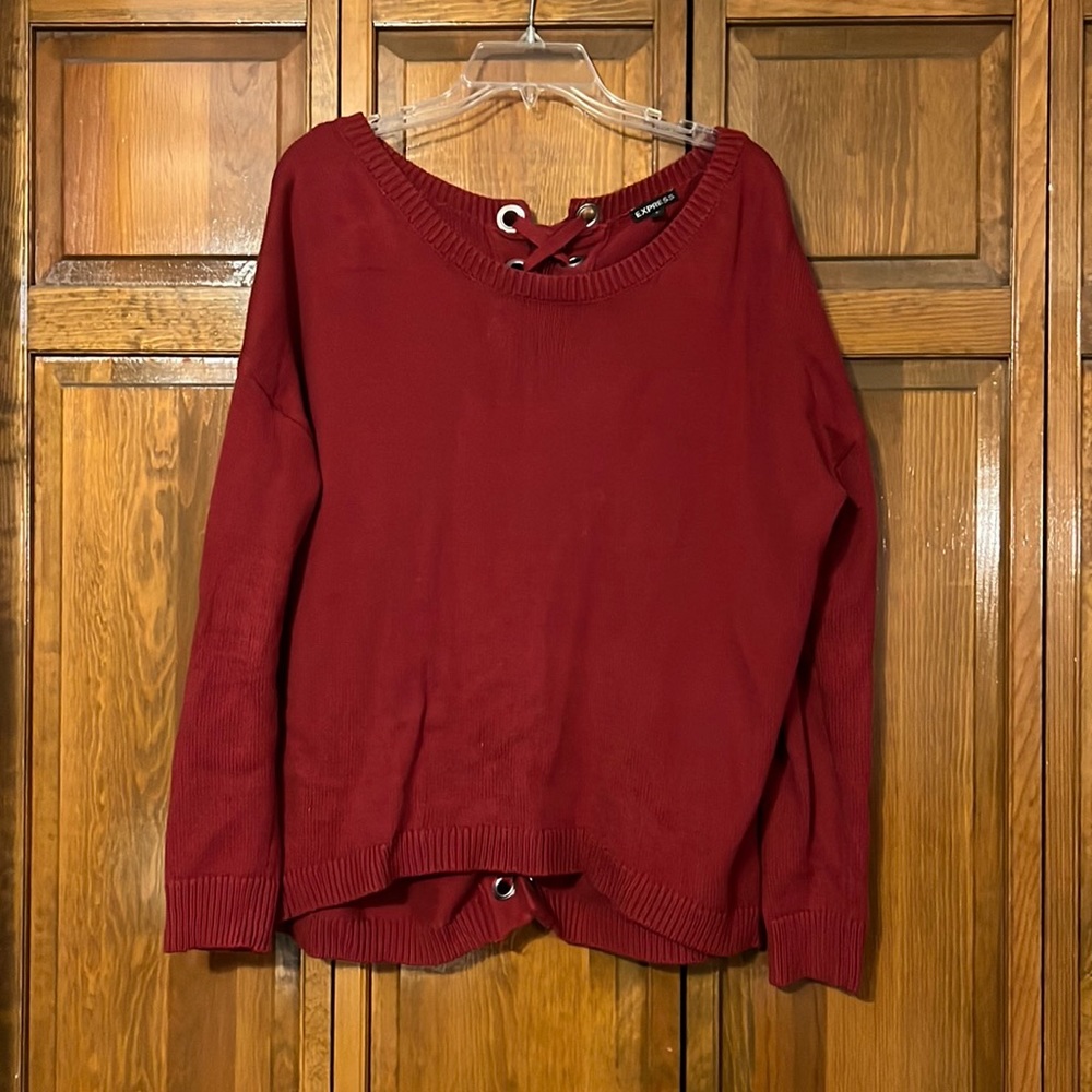Express sweater, tie up back